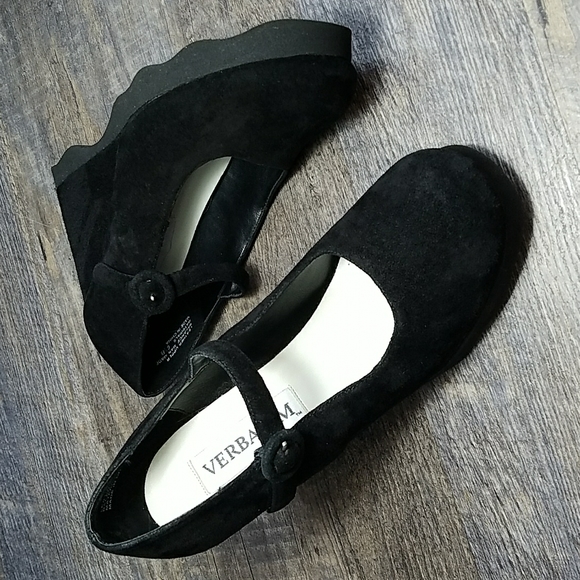 VERBATIM  Maryjane 6.5 platform BLACK  Suede Leather Covered buckle - Picture 9 of 16